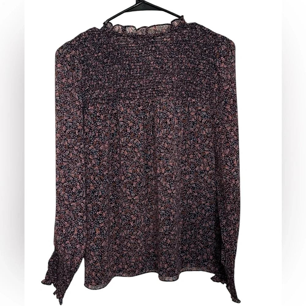 ⭐️1 state purple multicolor long sleeve women’s blouse size small cottagecore - Picture 9 of 9
